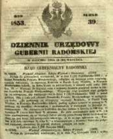 Dziennik Urzędowy Gubernii Radomskiej, 1853, nr 39