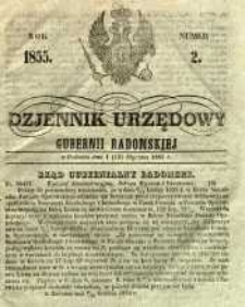Dziennik Urzędowy Gubernii Radomskiej, 1855, nr 2