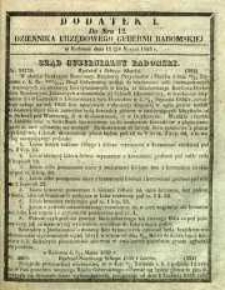 Dziennik Urzędowy Gubernii Radomskiej, 1855, nr 12, dod. I