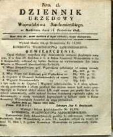 Dziennik Urzędowy Województwa Sandomierskiego, 1828, nr 15