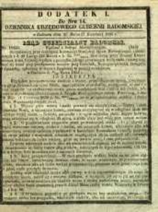 Dziennik Urzędowy Gubernii Radomskiej, 1855, nr 14, dod. I