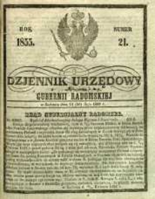 Dziennik Urzędowy Gubernii Radomskiej, 1855, nr 21