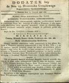 Dziennik Urzędowy Województwa Sandomierskiego, 1828, nr 24, dod. I