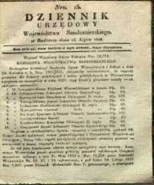 Dziennik Urzędowy Województwa Sandomierskiego, 1828, nr 28