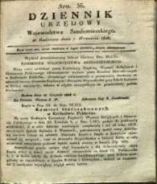 Dziennik Urzędowy Województwa Sandomierskiego, 1828, nr 36
