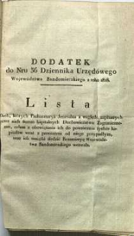Dziennik Urzędowy Województwa Sandomierskiego, 1828, nr 36, dod.