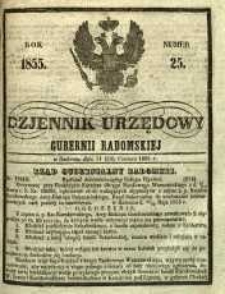 Dziennik Urzędowy Gubernii Radomskiej, 1855, nr 25