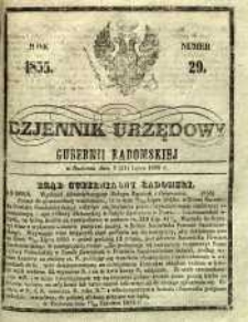 Dziennik Urzędowy Gubernii Radomskiej, 1855, nr 29