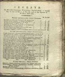 Regestr do Dziennika Urzędowego, Województwa Sandomierskiego za kwartał Iszy to jest: od Nru I do Nru 13 czyli od 3go Stycznia do 28 Marca 1830 roku