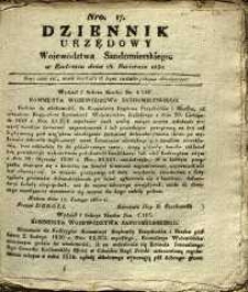 Dziennik Urzędowy Województwa Sandomierskiego, 1830, nr 17