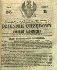 Dziennik Urzędowy Gubernii Radomskiej, 1855, nr 36