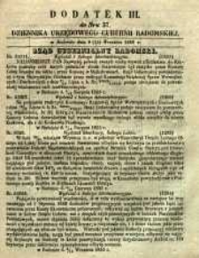 Dziennik Urzędowy Gubernii Radomskiej, 1855, nr 37, dod. III