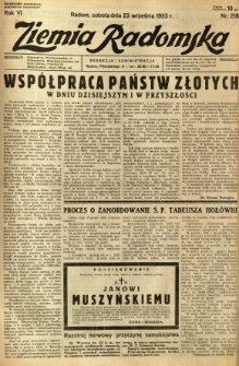 Ziemia Radomska, 1933, R. 6, nr 218