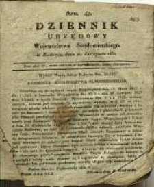 Dziennik Urzędowy Województwa Sandomierskiego, 1830, nr 47