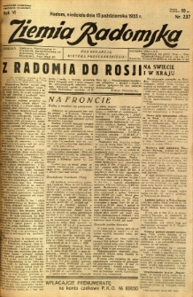 Ziemia Radomska, 1933, R. 6, nr 237