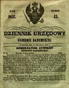 Dziennik Urzędowy Gubernii Radomskiej, 1857, nr 13
