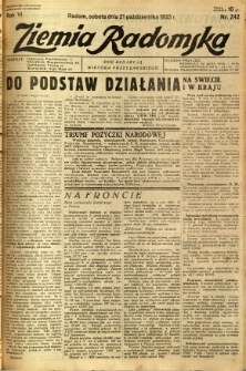 Ziemia Radomska, 1933, R. 6, nr 242