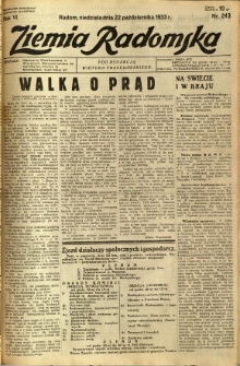 Ziemia Radomska, 1933, R. 6, nr 243