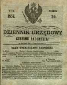 Dziennik Urzędowy Gubernii Radomskiej, 1857, nr 20
