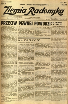 Ziemia Radomska, 1933, R. 6, nr 255