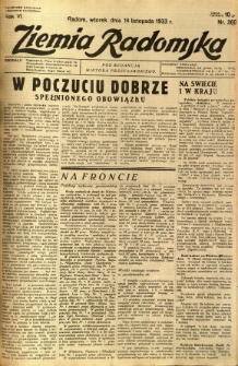 Ziemia Radomska, 1933, R. 6, nr 260