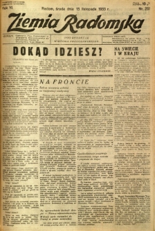Ziemia Radomska, 1933, R. 6, nr 261