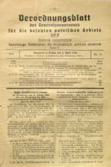 Dziennik rozporządzeń Generalnego Gubernatora dla okupowanych polskich obszarów, 1940, nr 25