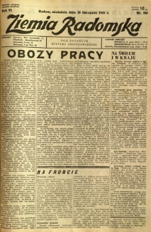 Ziemia Radomska, 1933, R. 6, nr 265