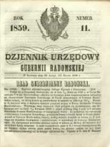 Dziennik Urzędowy Gubernii Radomskiej, 1859, nr 11