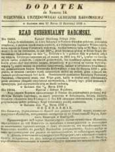Dziennik Urzędowy Gubernii Radomskiej, 1859, nr 14, dod.