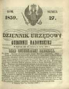Dziennik Urzędowy Gubernii Radomskiej, 1859, nr 27