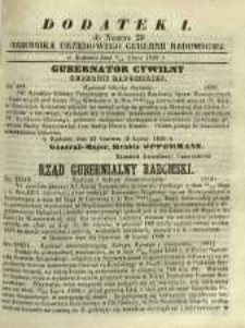 Dziennik Urzędowy Gubernii Radomskiej, 1859, nr 29, dod. I