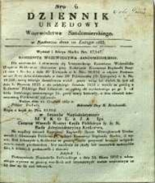 Dziennik Urzędowy Województwa Sandomierskiego, 1833, nr 6