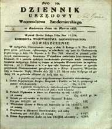 Dziennik Urzędowy Województwa Sandomierskiego, 1833, nr 10