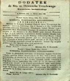 Dziennik Urzędowy Województwa Sandomierskiego, 1833, nr 10, dod.