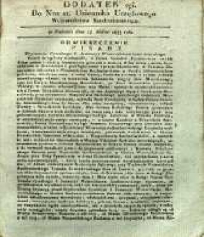 Dziennik Urzędowy Województwa Sandomierskiego, 1833, nr 11, dod. II
