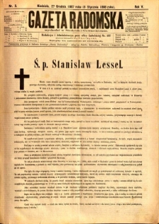 Gazeta Radomska, 1888, R. 5, nr 3