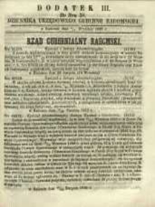 Dziennik Urzędowy Gubernii Radomskiej, 1859, nr 38, dod. III