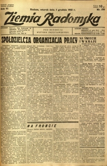 Ziemia Radomska, 1933, R. 6, nr 278