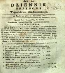 Dziennik Urzędowy Województwa Sandomierskiego, 1833, nr 14