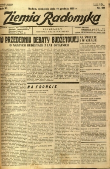 Ziemia Radomska, 1933, R. 6, nr 282