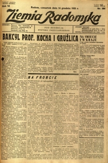 Ziemia Radomska, 1933, R. 6, nr 285