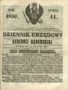 Dziennik Urzędowy Gubernii Radomskiej, 1859, nr 44