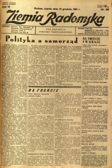 Ziemia Radomska, 1933, R. 6, nr 286