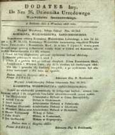 Dziennik Urzędowy Województwa Sandomierskiego, 1833, nr 36, dod. I