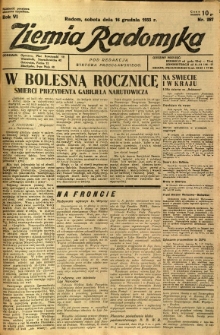 Ziemia Radomska, 1933, R. 6, nr 287
