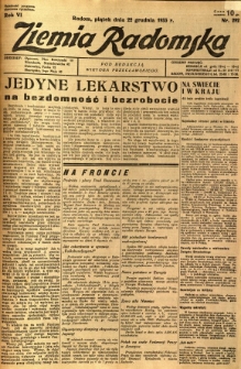 Ziemia Radomska, 1933, R. 6, nr 292
