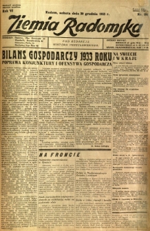 Ziemia Radomska, 1933, R. 6, nr 296