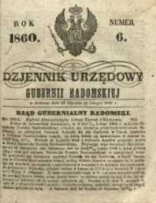 Dziennik Urzędowy Gubernii Radomskiej, 1860, nr 6