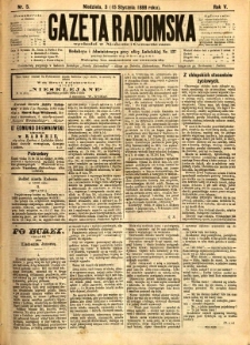 Gazeta Radomska, 1888, R. 5, nr 5